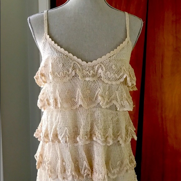 BY FRANCINE Tiered Lace Camisole (with silk lining) - Picture 1 of 7
